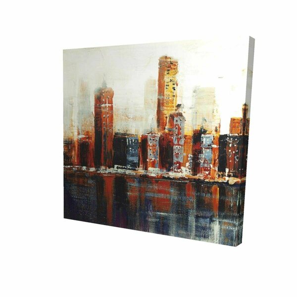 Begin Home Decor 16 x 16 in. Abstract Red Cityscape-Print on Canvas 2080-1616-CI26